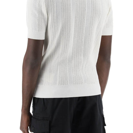 Dsquared2 perforated knit polo shirt