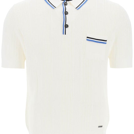 Dsquared2 perforated knit polo shirt