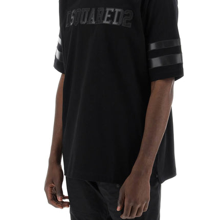 Dsquared2 t-shirt with faux leather inserts