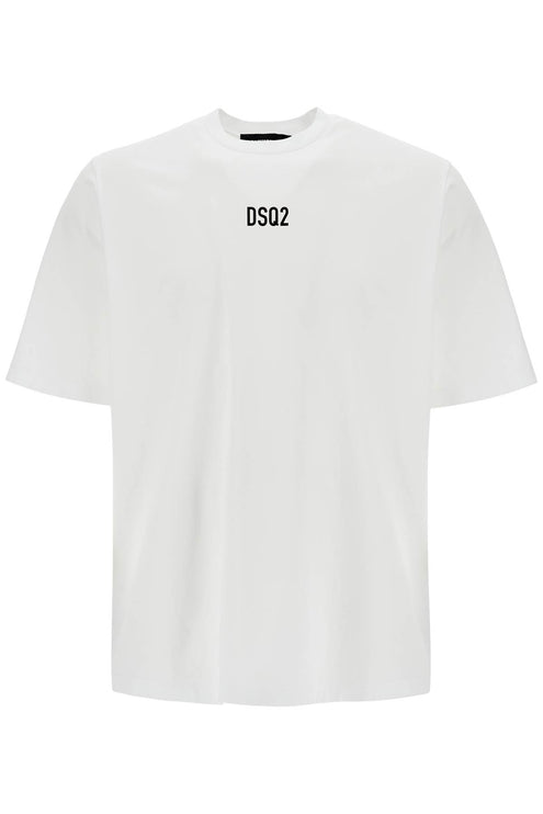 Dsquared2 white cotton t-shirt with dsq2 logo