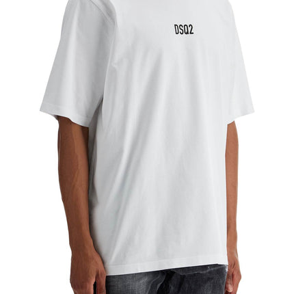 Dsquared2 white cotton t-shirt with dsq2 logo