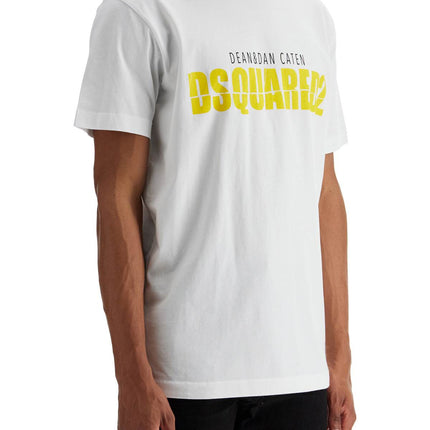 Dsquared2 white cotton t-shirt with printed logo