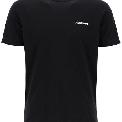 Dsquared2 black cotton t-shirt with embroidered logo