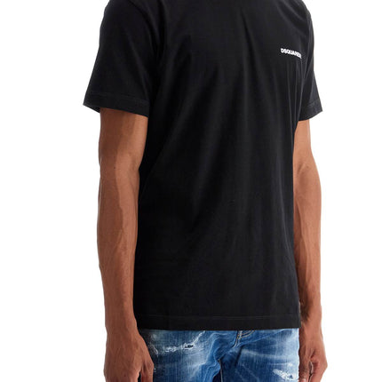 Dsquared2 black cotton t-shirt with embroidered logo