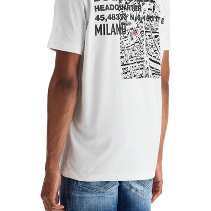 Dsquared2 men's white cotton t-shirt with embroidered logo