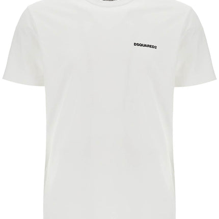 Dsquared2 men's white cotton t-shirt with embroidered logo