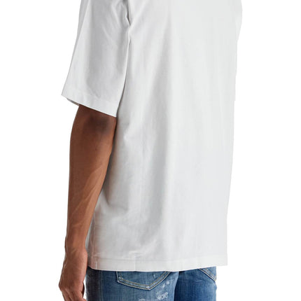 Dsquared2 men's white cotton t-shirt with logo