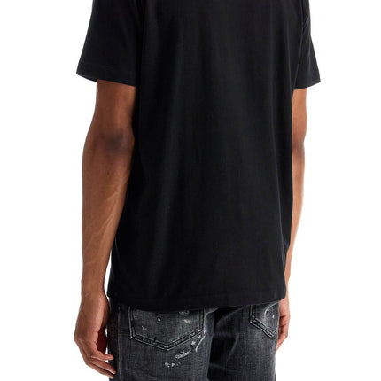 Dsquared2 black cotton t-shirt with embroidered logo