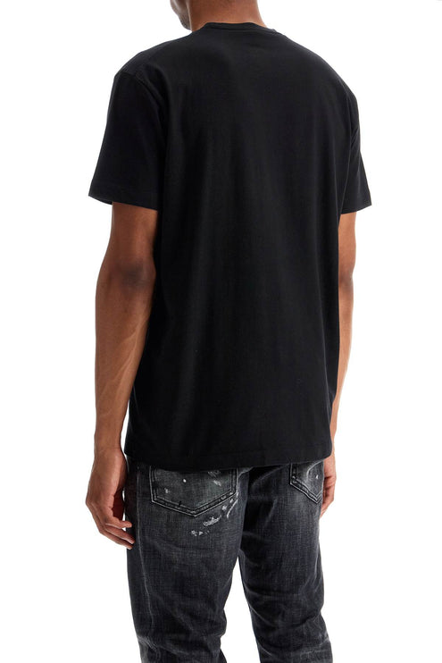 Dsquared2 black cotton t-shirt with embroidered logo