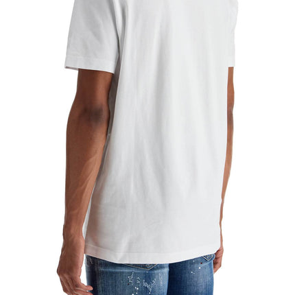 Dsquared2 white cotton t-shirt with embroidered logo