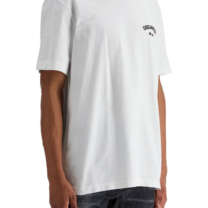 Dsquared2 white cotton t-shirt with embroidered logo