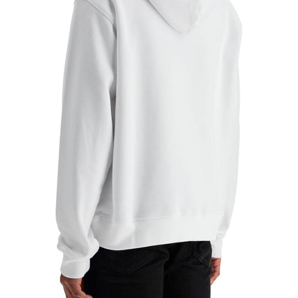 Dsquared2 white cotton hoodie with embroidered logo