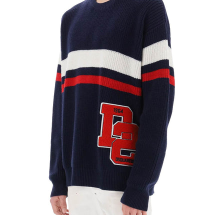 Dsquared2 wool sweater with varsity patch