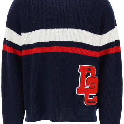 Dsquared2 wool sweater with varsity patch