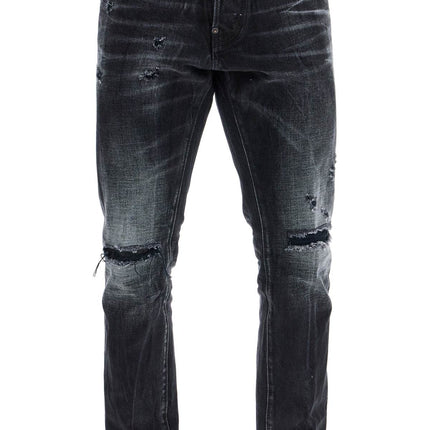 Dsquared2 jeans in cotone nero con effetto vintage