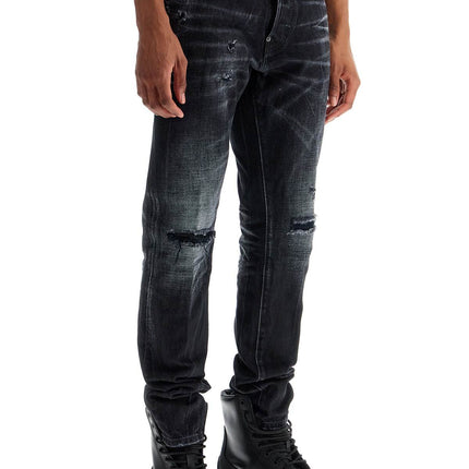 Dsquared2 jeans in cotone nero con effetto vintage