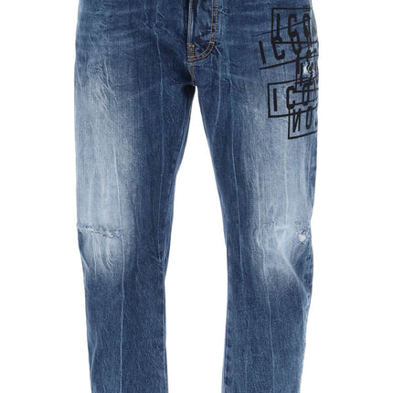 Dsquared2 "dark wash icon stamps bro jeans in