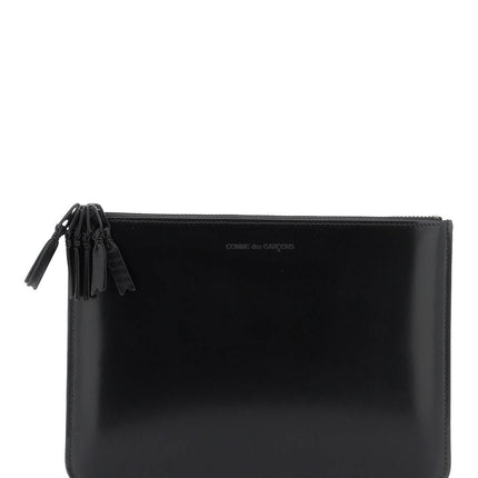 Comme Des Garcons Wallet brushed leather multi-zip pouch with