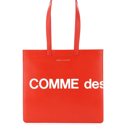 Comme Des Garcons Wallet leather tote bag with logo