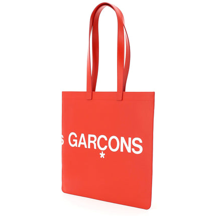 Comme Des Garcons Wallet leather tote bag with logo