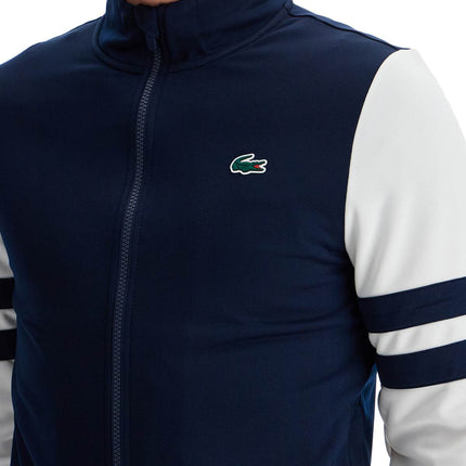 Lacoste full zip sweatshirt with contrasting sleeves