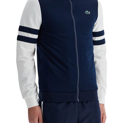 Lacoste full zip sweatshirt with contrasting sleeves