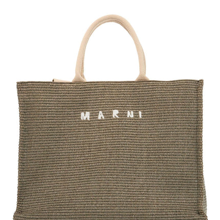 Marni large raffia effect tote bag