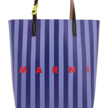 Marni striped tribeca tote bag