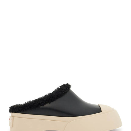 Marni pablo leather and shearling clog