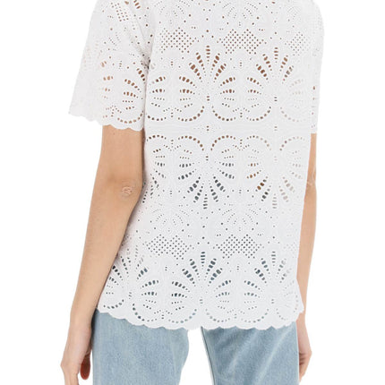 Self-Portrait Self Portrait short-sleeved sangallo lace shirt