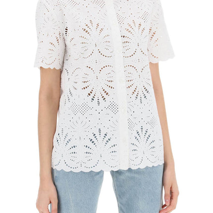 Self-Portrait Self Portrait short-sleeved sangallo lace shirt