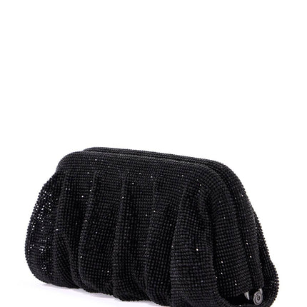 Benedetta Bruzziches elegant large black rhinestone evening bag for ceremony