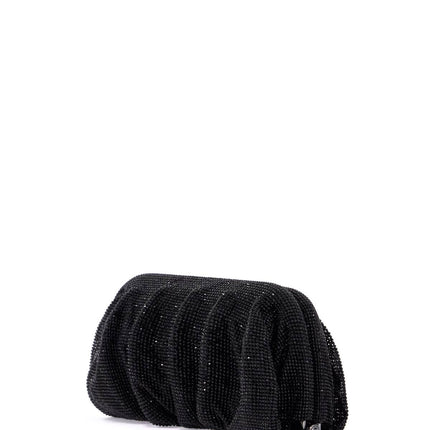 Benedetta Bruzziches elegant large black rhinestone evening bag for ceremony