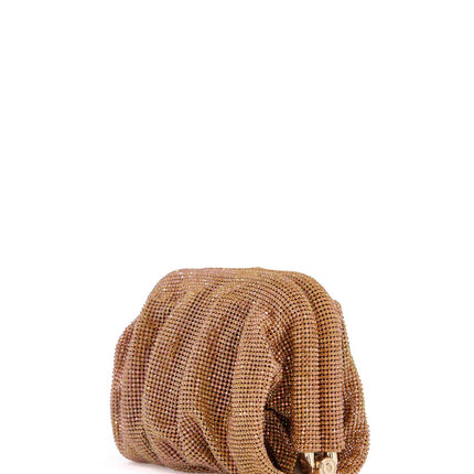 Benedetta Bruzziches la petite handbag in gold strass mesh from the venus collection