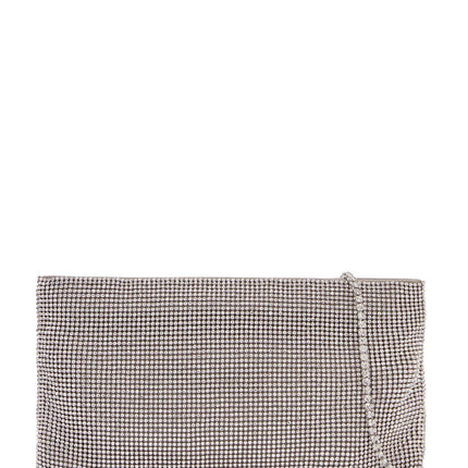 Benedetta Bruzziches la petite evening bag in crystal on silver with shoulder strap