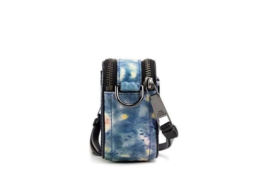 El bolso Snapshot Bolso bandolera de piel con estampado acuarela azul