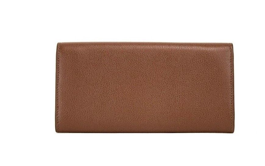 Porter Tan Gegraveerd Leer In reliëf Continental Clutch Flap Portemonnee Bruin