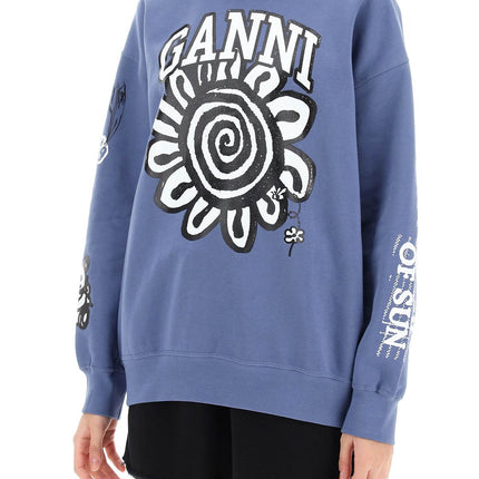 Ganni hoodie with graphic prints