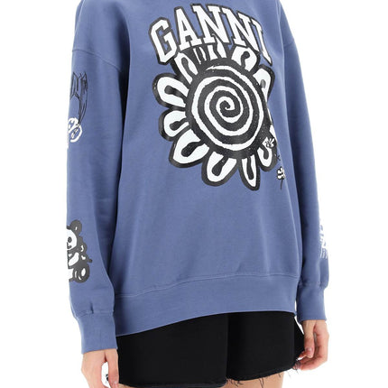 Ganni hoodie with graphic prints