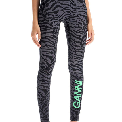 Ganni animal print sports leggings