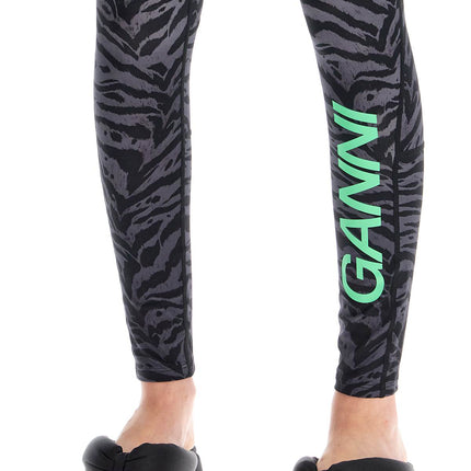 Ganni animal print sports leggings