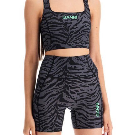 Ganni sporty animal print top