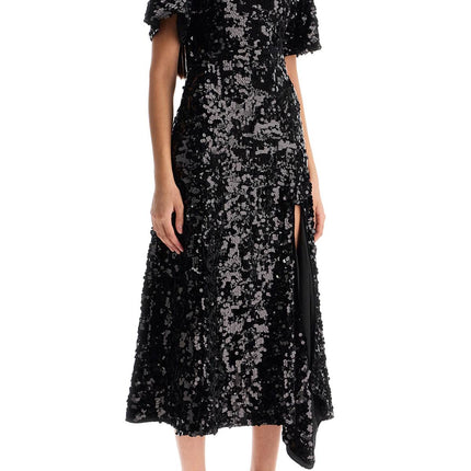 Ganni midi velvet and sequin dress