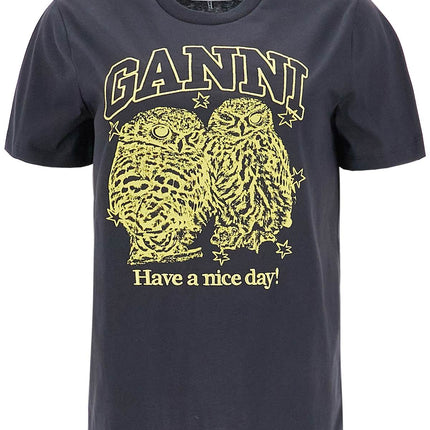 Ganni relaxed fit t-shirt with printed