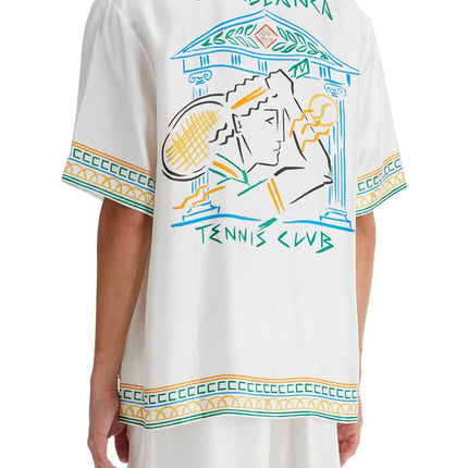 Casablanca silk crayon temple tennis club shirt