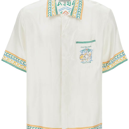 Casablanca silk crayon temple tennis club shirt