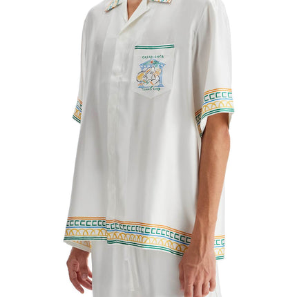 Casablanca silk crayon temple tennis club shirt