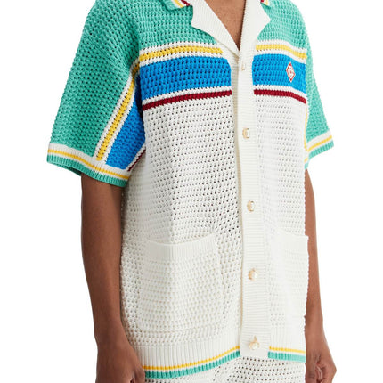 Casablanca crochet effect shirt