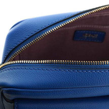 Elegant Blue Calf Leather Camera Case Bag