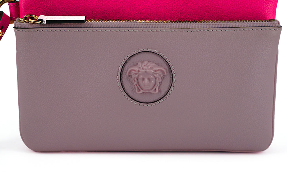 Elegante pochette in pelle rosa